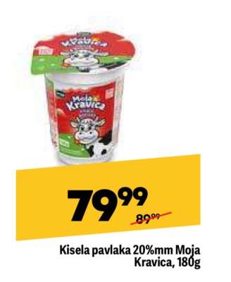 Kisela pavlaka 20%mm Moja Kravica, 180g