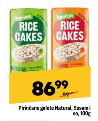 Pirinčane galete Natural Susam i so , 100g