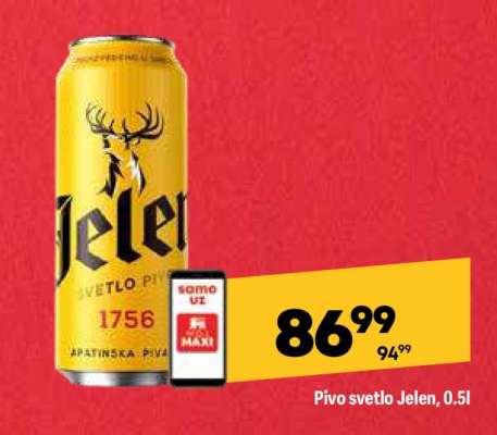 Pivo svetlo Jelen 0.5l