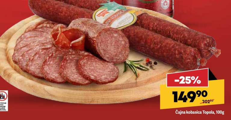Cajna kobasica Topola 100g