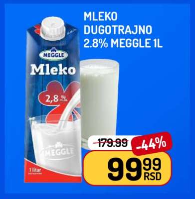 MLEKO DUGOTRAJNO 2.8% MEGGLE 1L