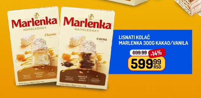 Lisnati Kolač Marlenka 300g Kakao/Vanila