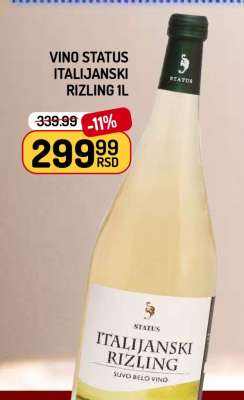 Vino STATUS italijanski rizling 1L