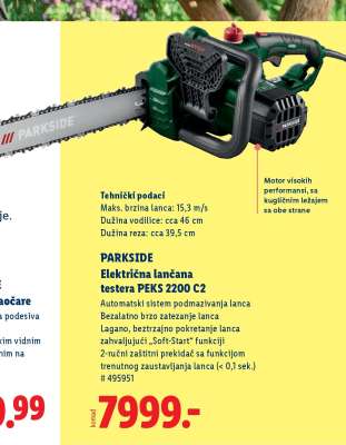 PARKSIDE Električna lančana testera PEKS 2200 C2