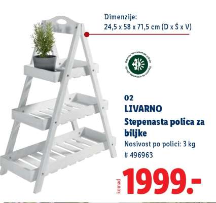 LIVARNO Stepenasta polica za biljke