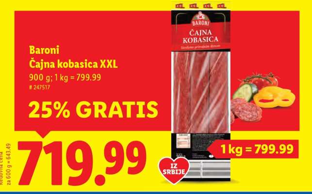 Baroni Čajna kobasica XXL
