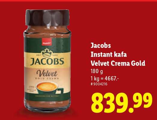 Jacobs Instant kafa Velvet Crema Gold
