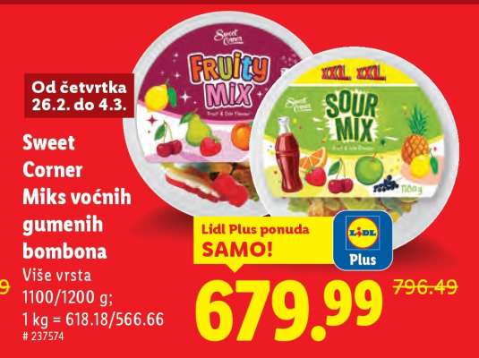 Sweet Corner Miks voćnih gumenih bombona