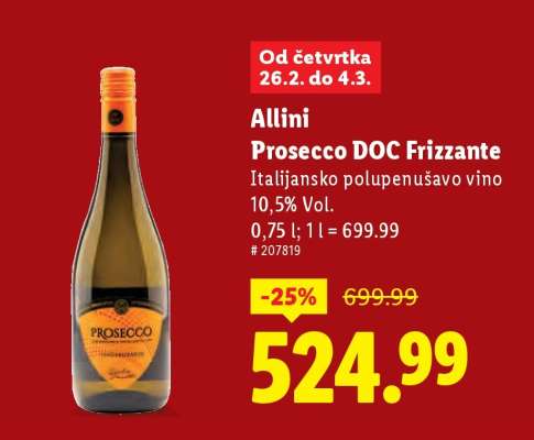 ALLINI Prosecco DOC Frizzante