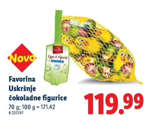 Favorina Uskršnje čokoladne figurice