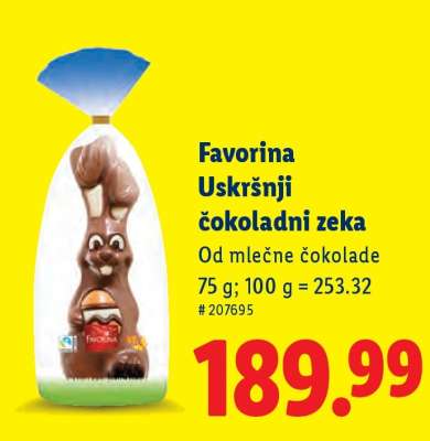 Favorina Uskršnji čokoladni zeka