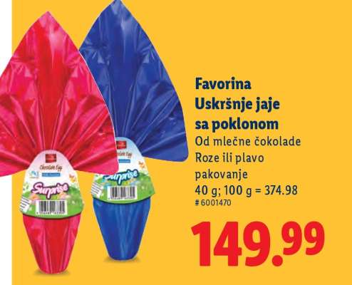 Favorina Uskršnje jaje sa poklonom