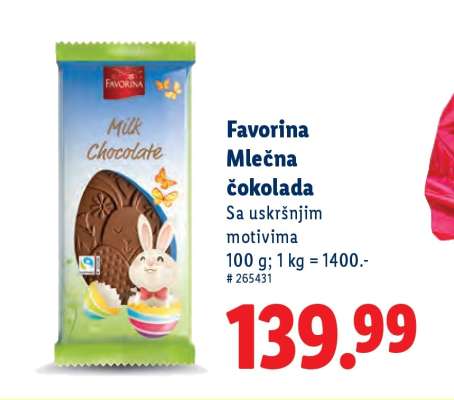 Favorina Mlečna čokolada