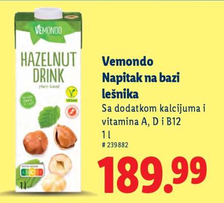 Vemondo Napitak na bazi lešnika