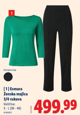 Esmara Ženska majica 3/4 rukava