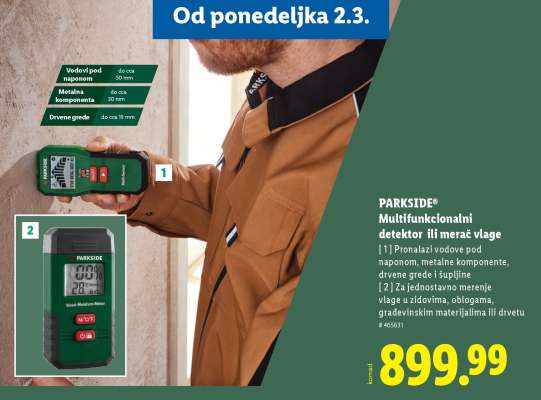 PARKSIDE Multifunkcionalni detektor ili merač vlage