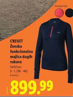 CRIVIT Ženska funkcionalna majica dugih rukava