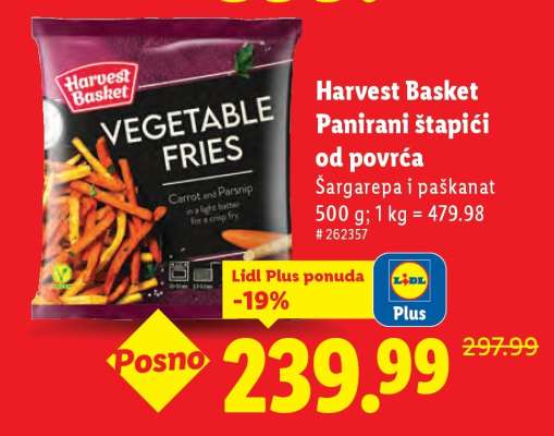 Harvest Basket Panirani štapići od povrća