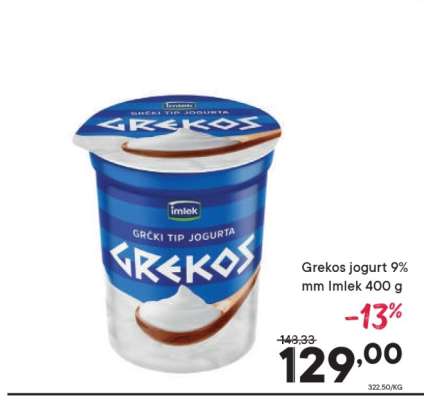 Grekos jogurt 9% mm Imlek 400 g