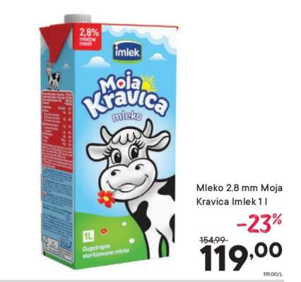 Mleko 2.8 mm Moja Kravica Imlek 1 l