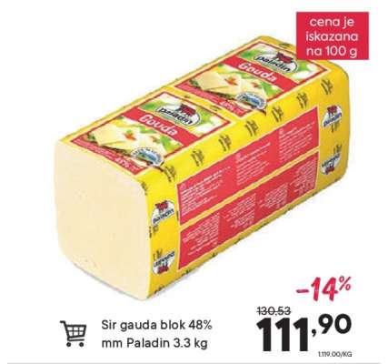 Sir gauda blok 48% mm Paladin 3.3 kg