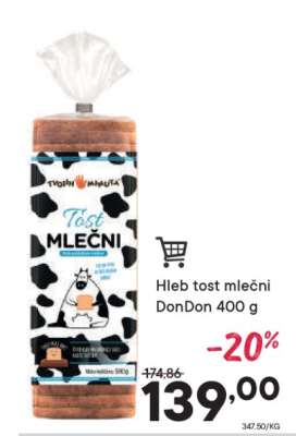 Hleb tost mlečni DonDon 400 g