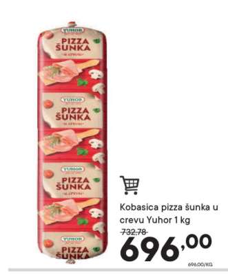 Kobasica pizza šunka u crevu Yuhor 1 kg