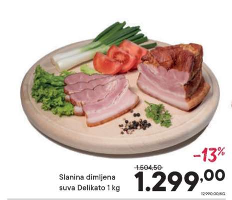 Slanina dimljena suva Delikato 1 kg