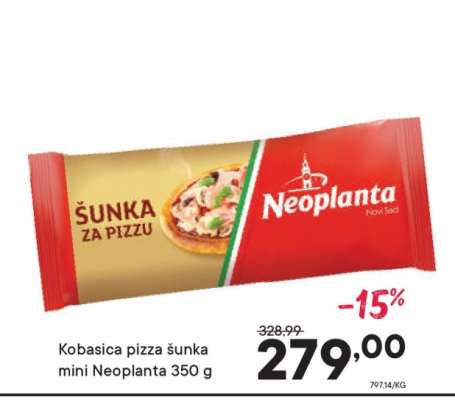 Kobasica pizza šunka mini Neoplanta 350 g