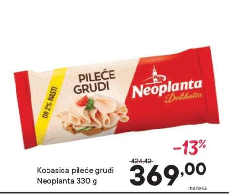Kobasica pileće grudi Neoplanta 330 g