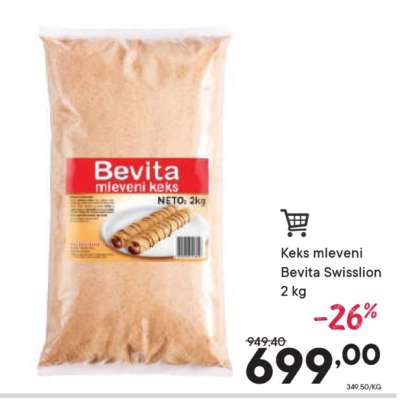 Keks mleveni Bevita Swisslion 2 kg