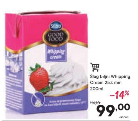 Šlag biljni Whipping Cream 25% mm