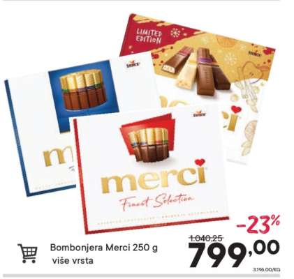 Bombonjera Merci 250 g