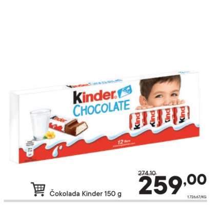 Čokolada Kinder 150 g