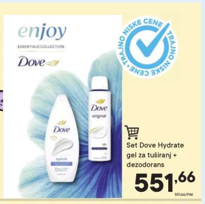 Set Dove Hydrate gel za tuširanje + dezodorans