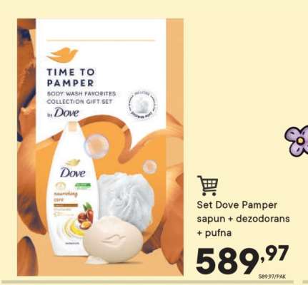 Set Dove Pamper sapun + dezodorans + pufna