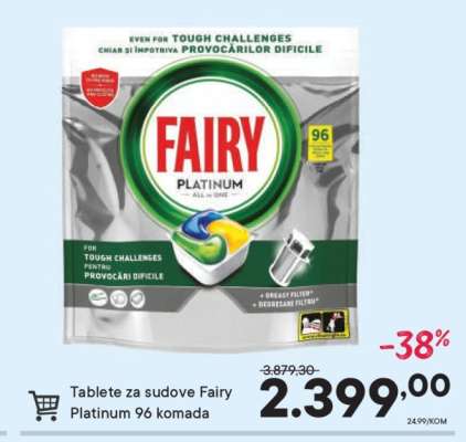 Tablete za sudove Fairy Platinum 96 komada