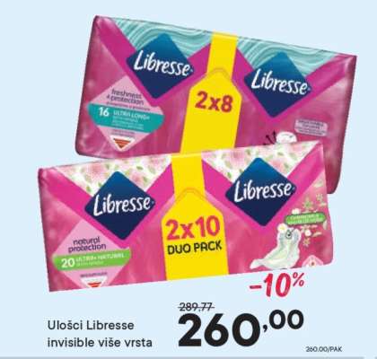 Ulošci Libresse Invisible više vrsta