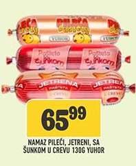 Namaz pileći, jetreni, sa šunkom u crevu 130g Yuhor