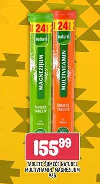 Tablete Šumeće Naturel Multivitamin, Magnezijum