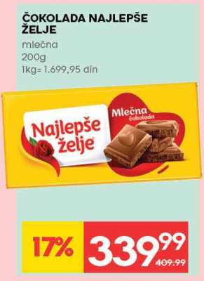 ČOKOLADA NAJLEPŠE ŽELJE