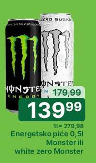 Energetsko piće 0,5l Monster ili white zero Monster