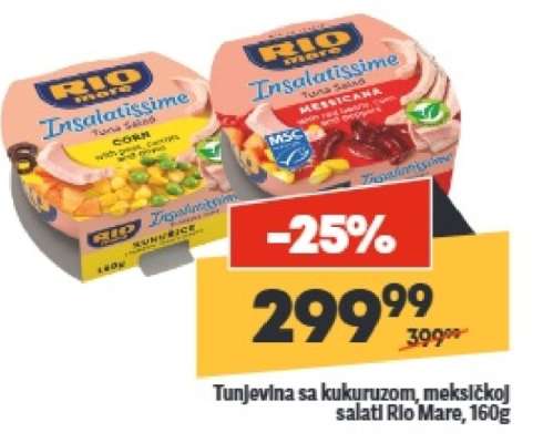 Tunjevina sa kukuruzom, meksičkoj salati Rio Mare, 160g