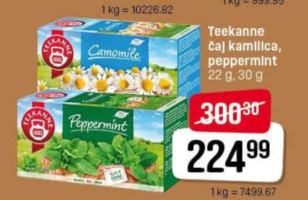 Teekanne čaj kamilica, peppermint