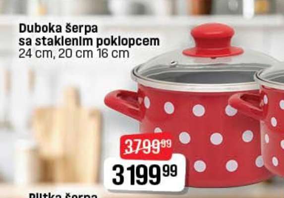Duboka šerpa sa staklenim poklopcem