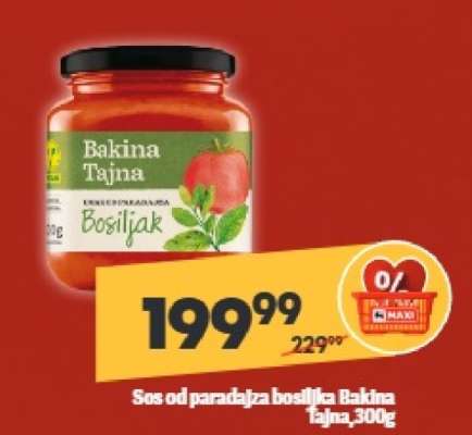 Sos od paradajza bosiljak Bakina Tajna, 300g