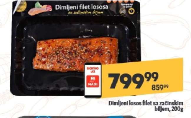 Dimljeni losos filet sa začinskim biljem, 200g