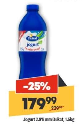 Jogurt 2.8%mm Dukat, 1.5kg