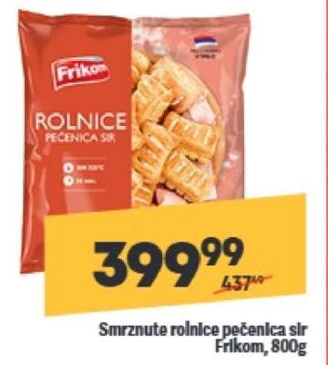 Smrznute rolnice pečenica sir Frikom , 800g