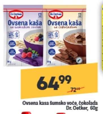 Ovsena kaša šumsko voće, čokolada Dr Oetker, 60g